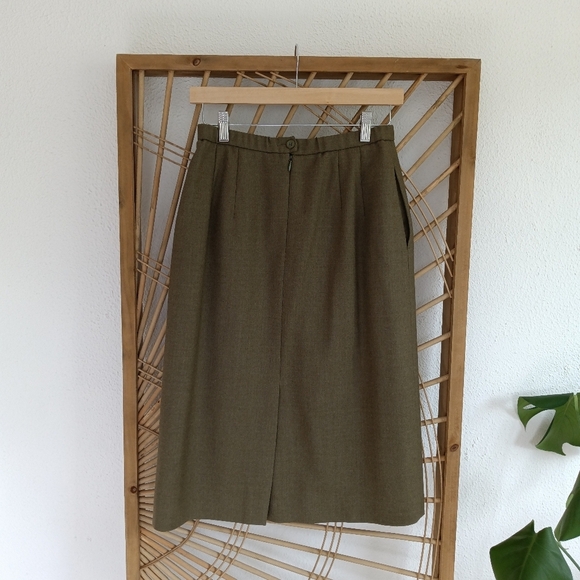 Vintage Pendleton Wool Midi Skirt Green / Size 8 - Picture 6 of 9